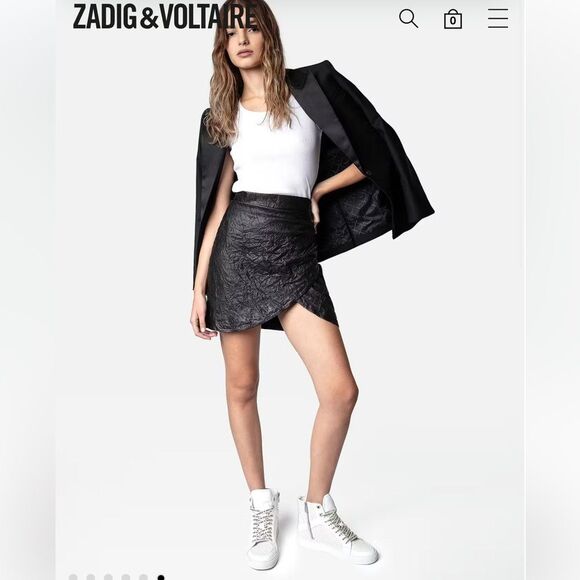 $398 Zadig & Voltaire ZV1747 High Flash Smooth Sneakers New - Picture 4 of 14